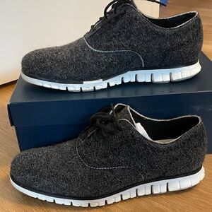 Cole Haan Black Wool Oxfords